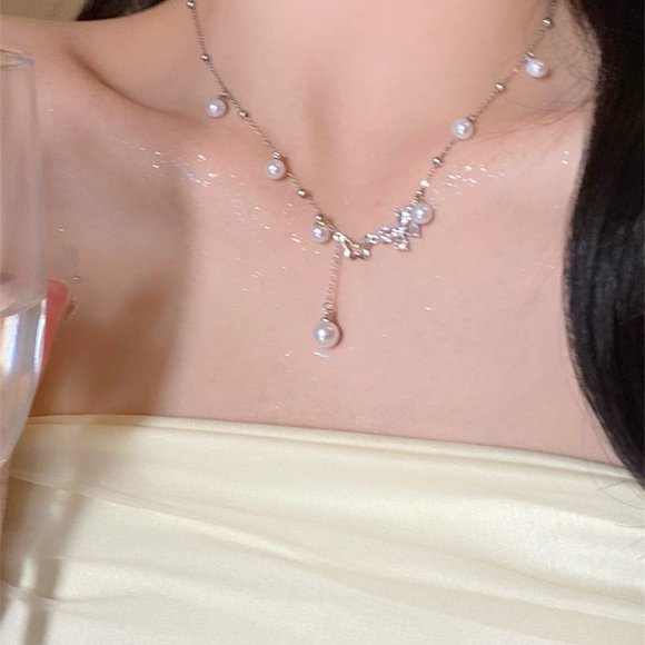 S925 Silver Diamond Hollow Butterfly Necklace - Helloice Hollow Butterfly Necklace